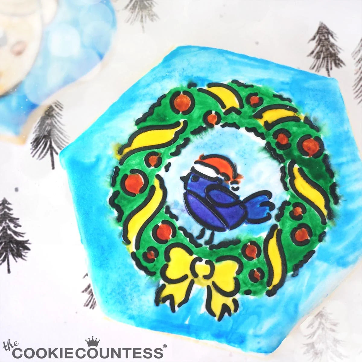 Wreath with a Bird PYO Stencil