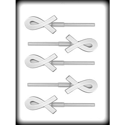 2.25 Inch Awareness Ribbon Lollipop Hard Candy Mold