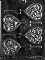 Wedding Heart With Doves Lollipop Chocolate Mold