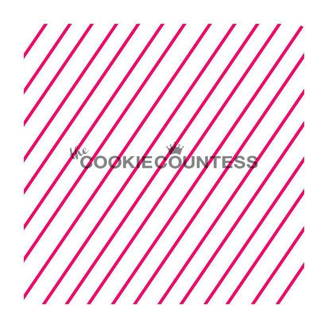 Diagonal Thin Stripe Cookie Stencil