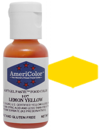 Lemon Yellow, Americolor Soft Gel Paste Food Color, .75oz
