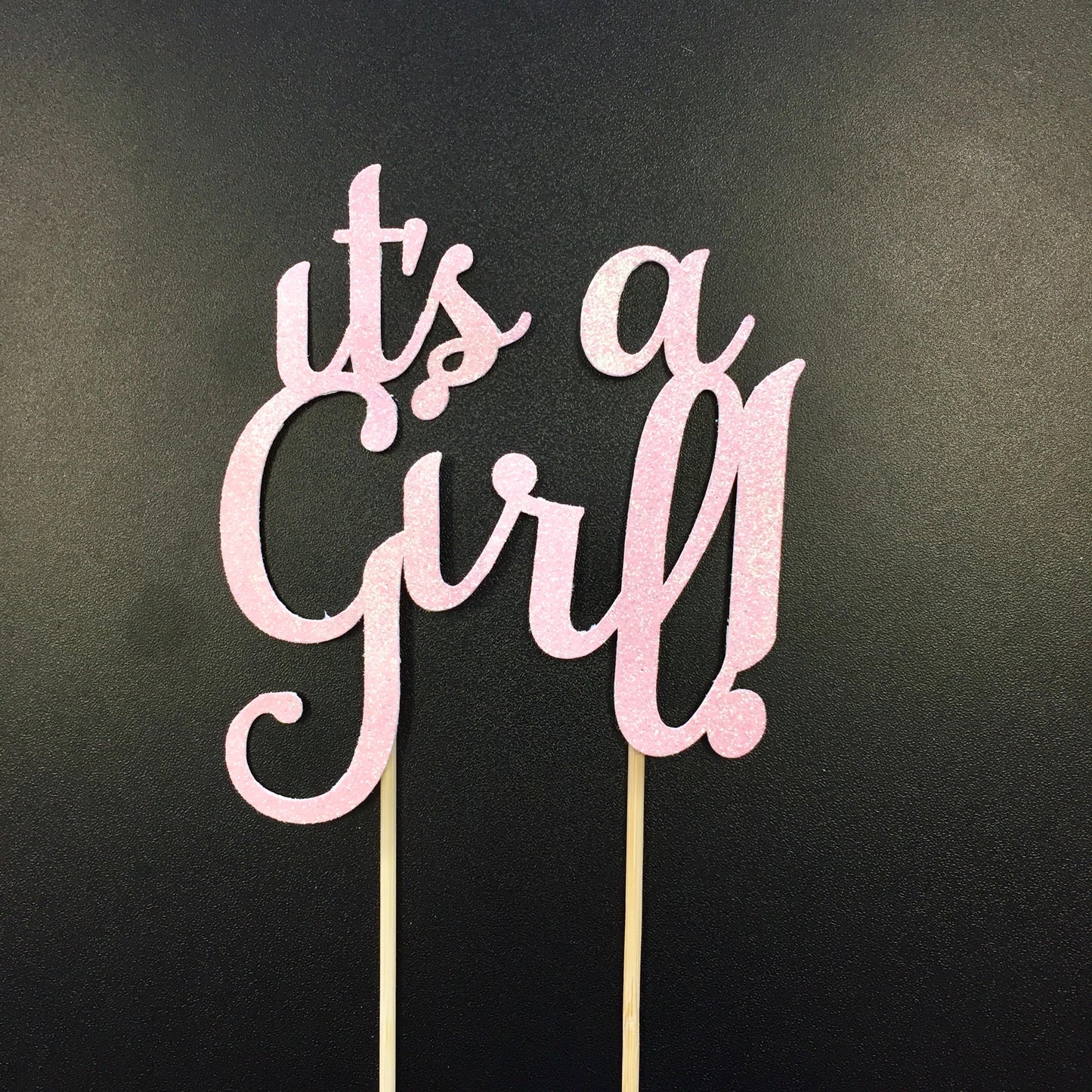 It's a Girl! Cake Topper - Glitter Pink