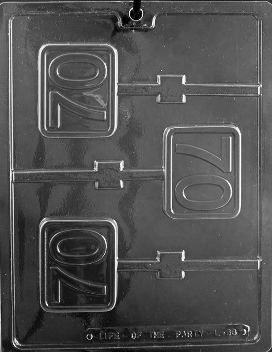 70th Anniversary/Birthday Plain Lollipop Chocolate Mold