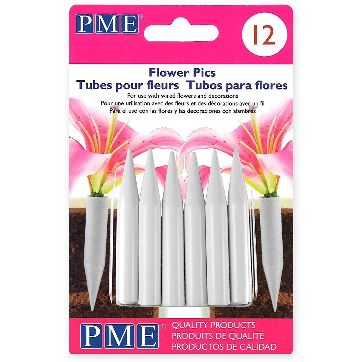 Flower Pic / Tube - Medium - Set of 12