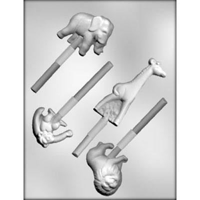 Safari Animals Lollipop Chocolate Mold