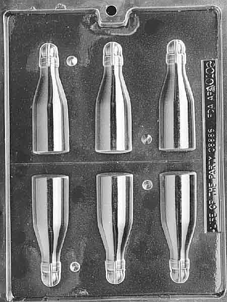 3.75 Inch, Small. 3D Bottles Chocolate Mold