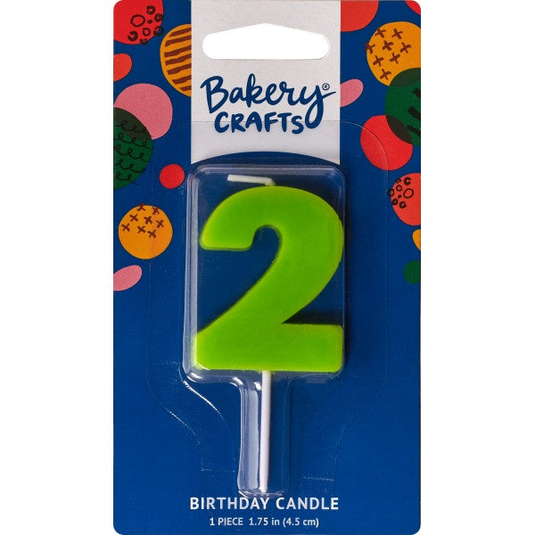 Mini Block Number Candle - 2 - Green
