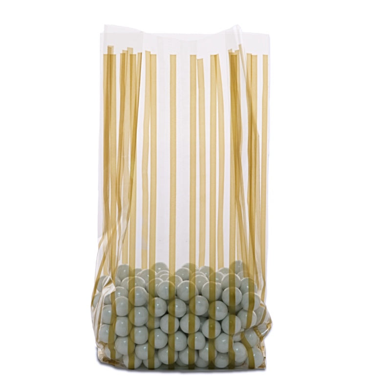 3.5x2x7.5 Bag - Vertical Gold Stripe - 10 Bags