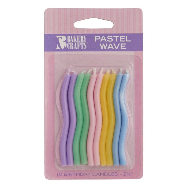 Pastel Wave Candles, 10pc