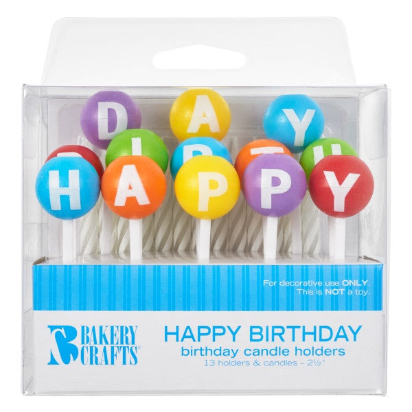 3D Round Happy Birthday Candle Holder