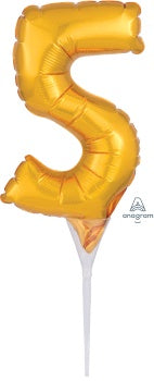 Air Filled, Gold Number 5 Cake Pick