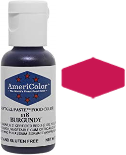 Burgundy, Americolor Soft Gel Paste Food Color, .75oz
