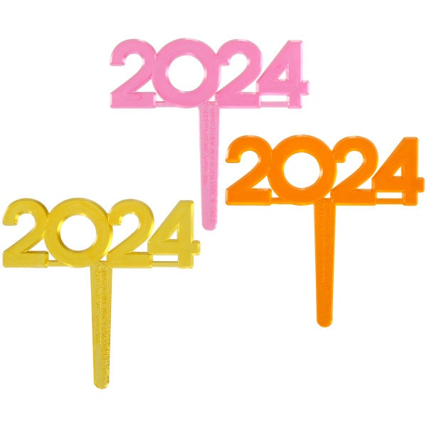happy new year 2024 cupcake picks
