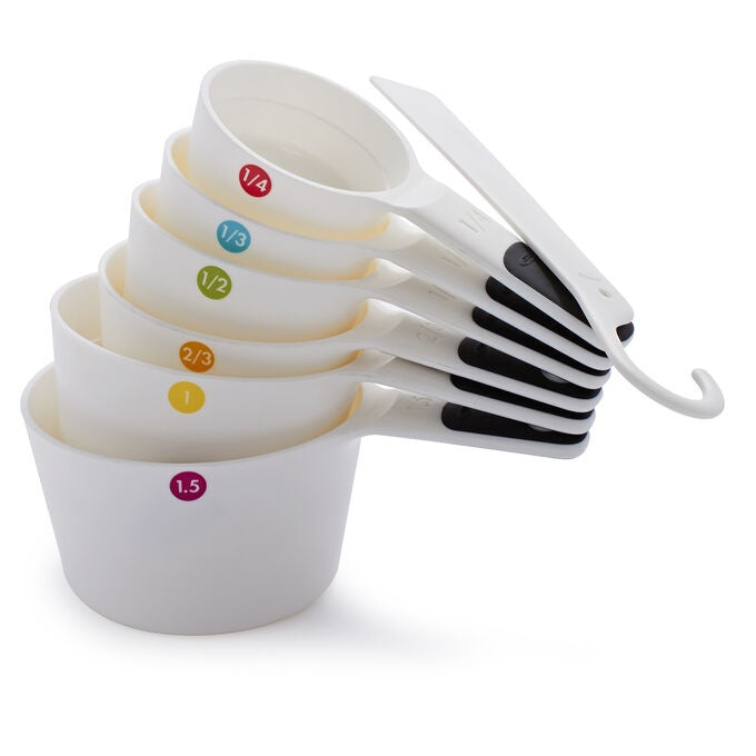 OXO Good Grips 6-Piece Plastic Measuring Cups- White & 7 Piece Good Grips  Measuring Spoons Set,White