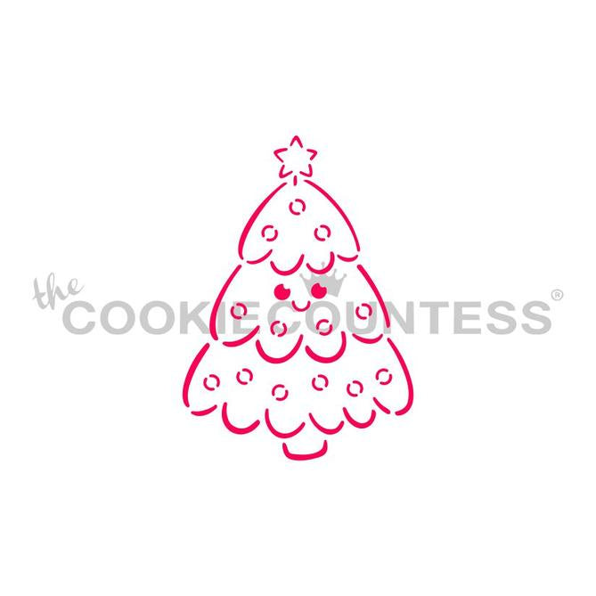 Smiling Christmas Tree Stencil