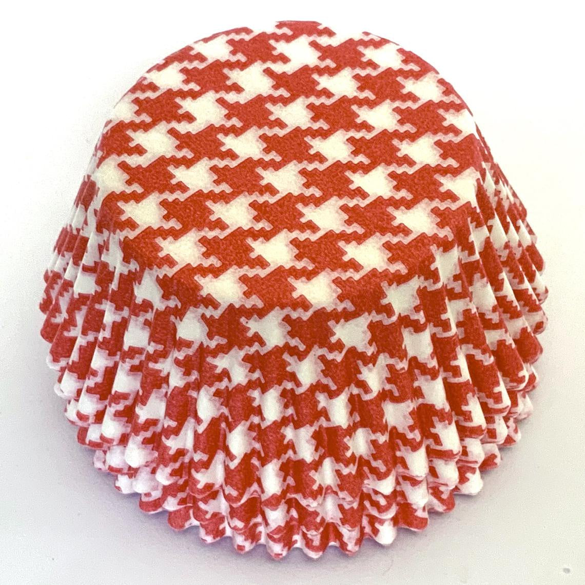 Red Houndstooth, Standard Size Bake Cups - 50ish Cupcake Liners