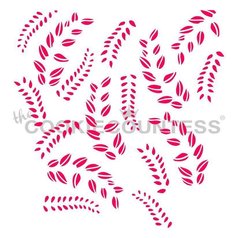2 Piece Greenery Stencil Set