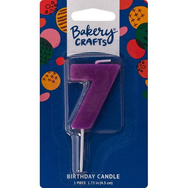 Mini Block Number Candle - 7 - Purple