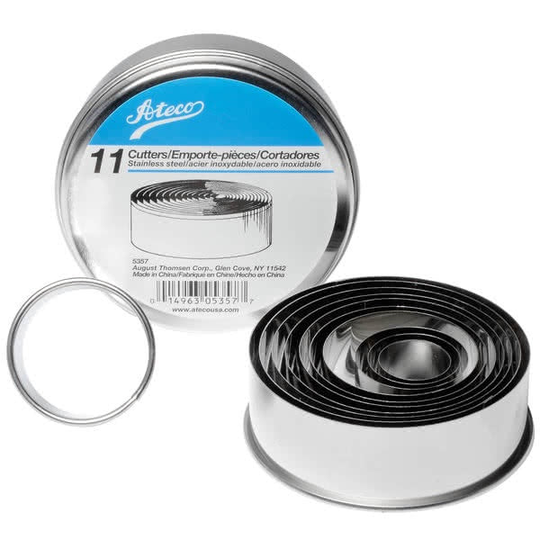 Ateco 11 Piece Plain Round Cutter Set