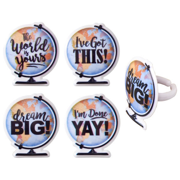 Dream Big Globe Rings - 12 per bag