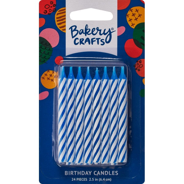 Blue Spiral Birthday Candles - 24pc