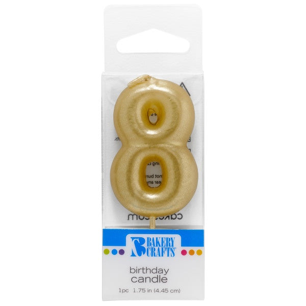 Gold Number 8 Candle