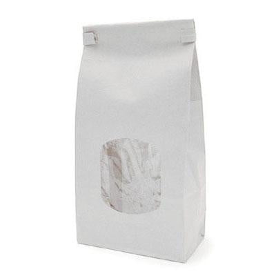 White Lined Bag w/Tie and window - 5x2x9