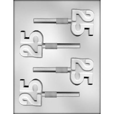 Number 25 Lollipop Chocolate Mold