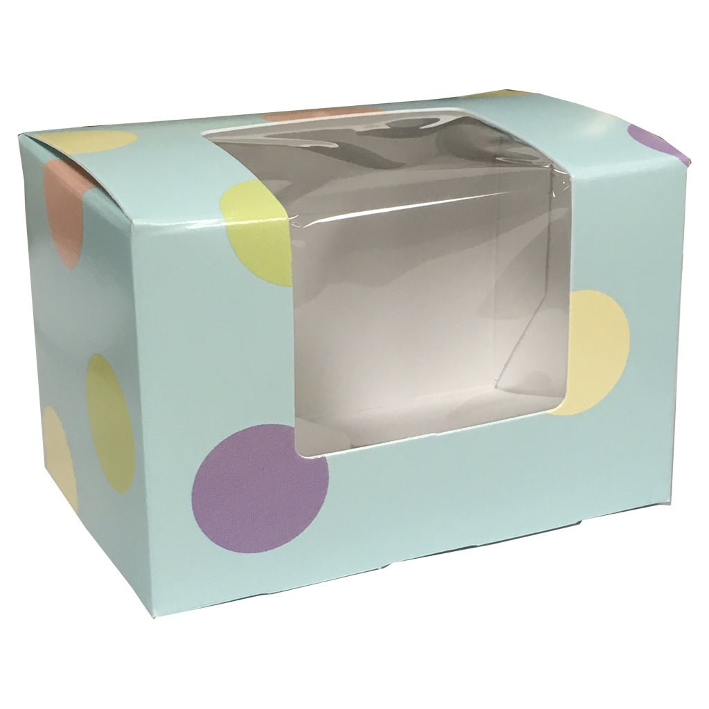 Blue Polka Dot Easter Egg Box, Quarter (.25)lb, 1 Piece Folding Box, 4710PD