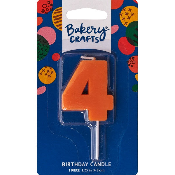 Mini Block Number Candle - 4 - Orange