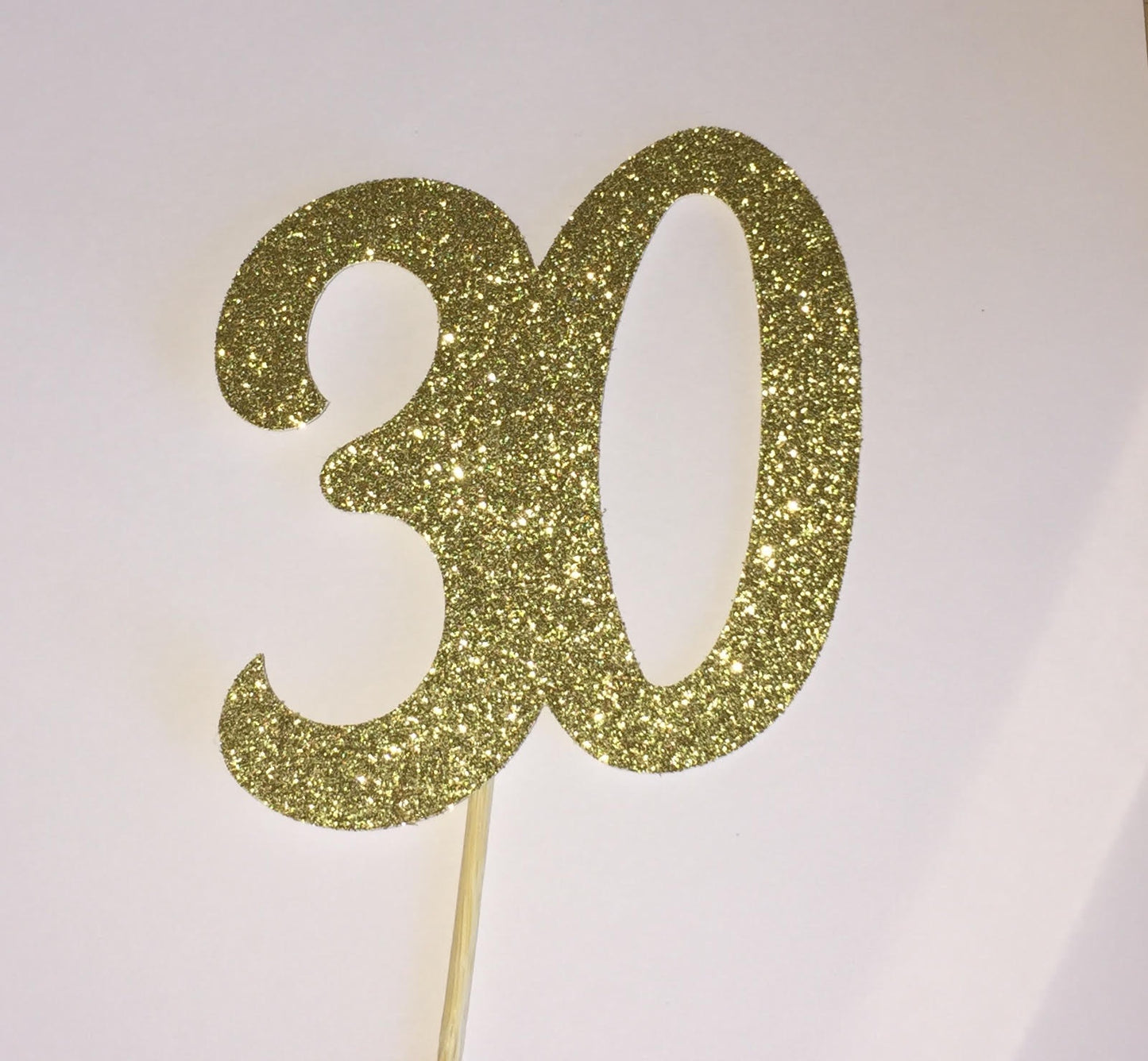 30 Cake Topper - Glitter Gold