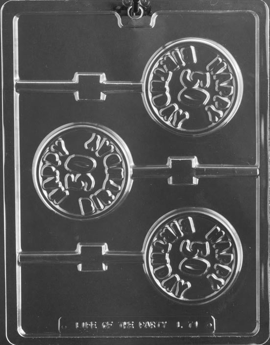 Happy 50th Birthday Lollipop Chocolate Mold