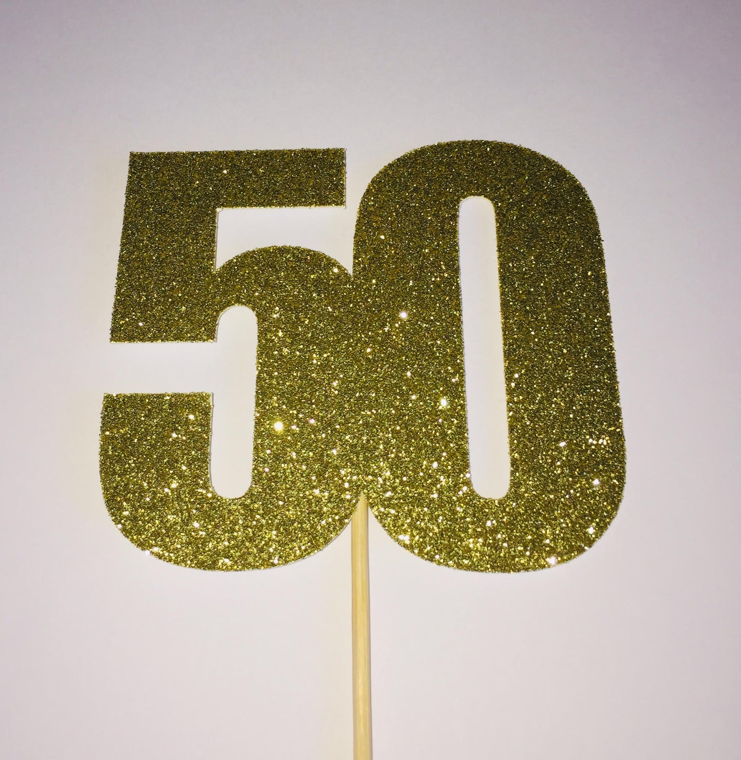 50 Gold Glitter Cake Topper