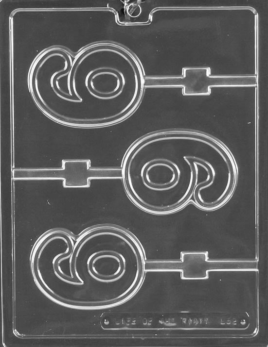 Number 6 Lollipop Chocolate Mold