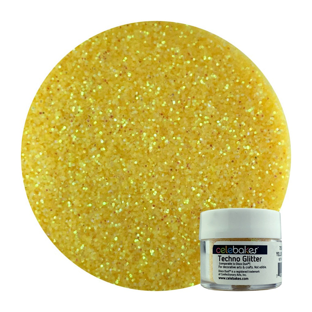 Celebakes Yellow Rainbow Techno Glitter