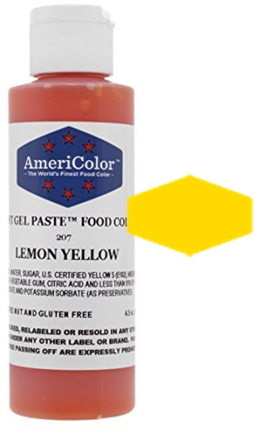 Lemon Yellow, Americolor Soft Gel Paste Food Color, 4.5oz