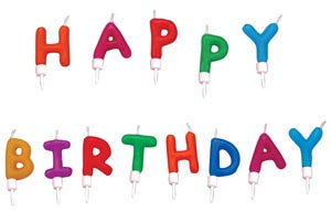 Letter Candles - Happy Birthday in Rainbow