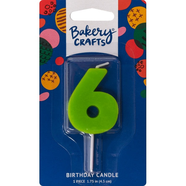 Mini Block Number Candle - 6 - Green