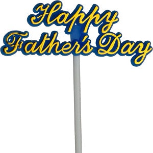 Happy Father's Day Pick- Gold on Blue