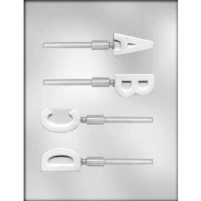 Initial A-B-C-D Lollipop Chocolate Mold