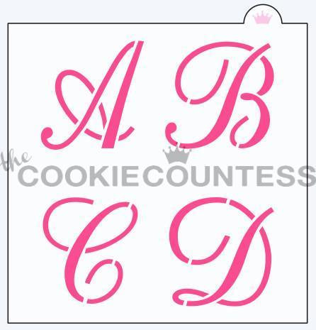 2 Inch Script Alphabet Stencil