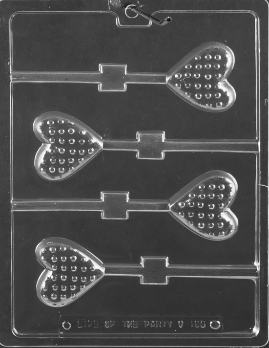 Polka Dot Heart Lollipop Chocolate Mold
