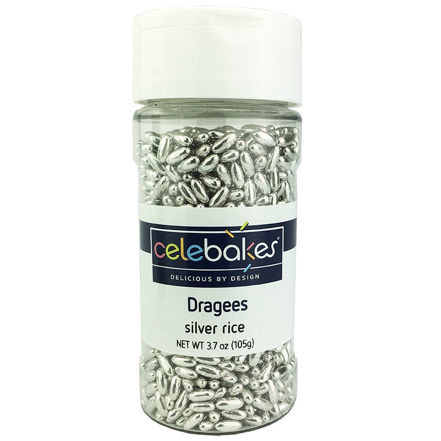 Celebakes Dragees Silver Rice