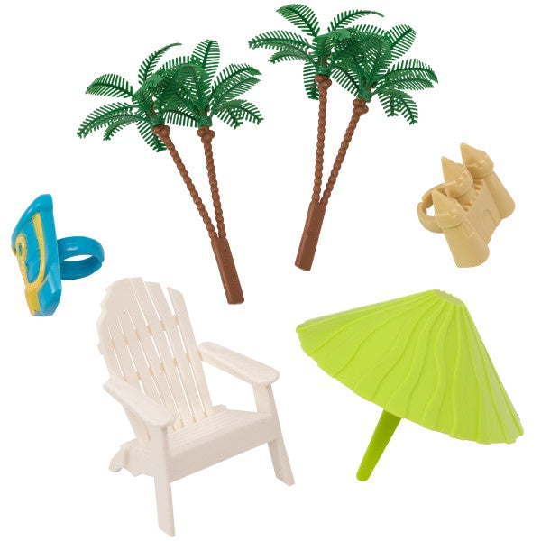Beach Chair & Umbrella - 6 Piece Set
