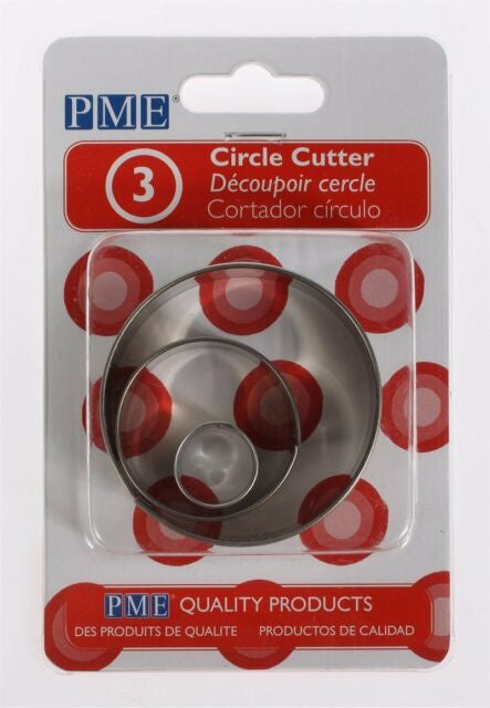 PME Stainless Steel Round Cutters Set of 3