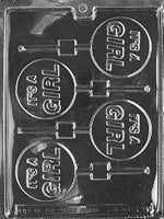 It's A Girl Plain Lollipop Chocolate Mold