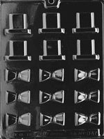 Bite Size Black Bow Tie And Hat Chocolate Mold