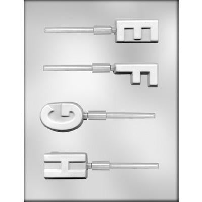 Initial E-F-G-H Lollipop Chocolate Mold