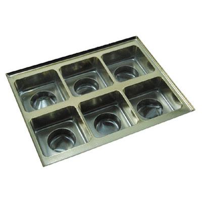 Gold Candy Box with a 6 Truffle Insert, Quarter (.25) LB, 2 Piece Box with a Clear Lid and Gold Bottom