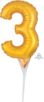 Air Filled, Gold Number 3 Cake Pick